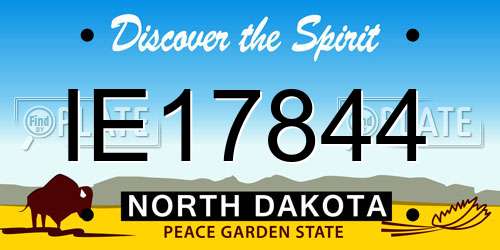 IE17844 North Dakota License Plate