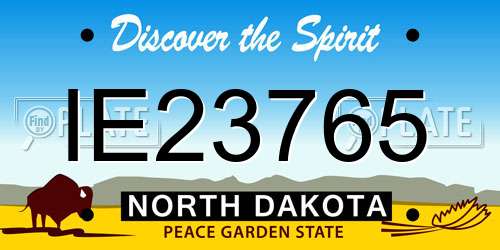 IE23765 North Dakota License Plate