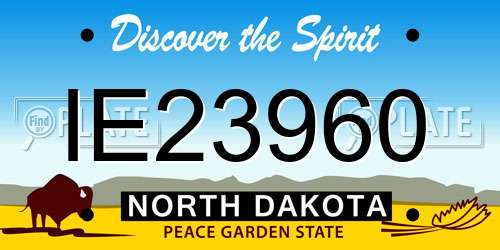 IE23960 North Dakota License Plate