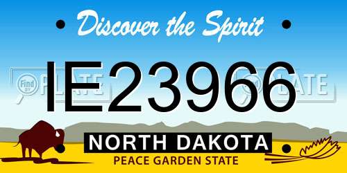 IE23966 North Dakota License Plate