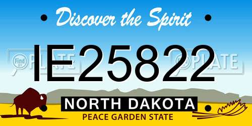 IE25822 North Dakota License Plate