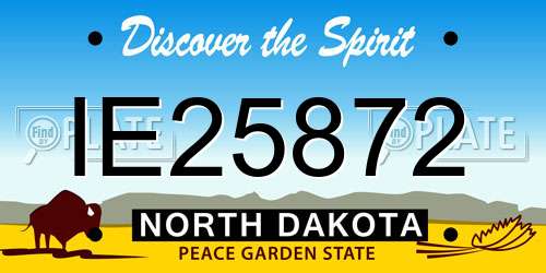 IE25872 North Dakota License Plate