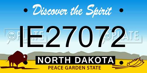 IE27072 North Dakota License Plate