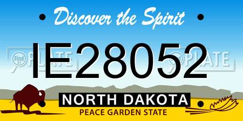 IE28052 North Dakota License Plate