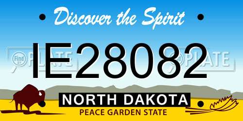 IE28082 North Dakota License Plate