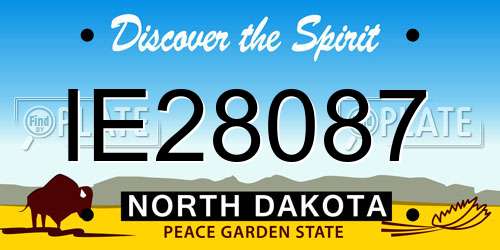IE28087 North Dakota License Plate