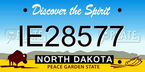 IE28577 North Dakota License Plate