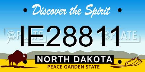 IE28811 North Dakota License Plate