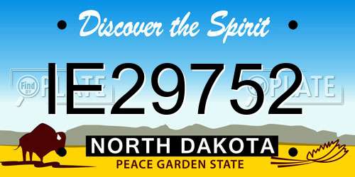 IE29752 North Dakota License Plate