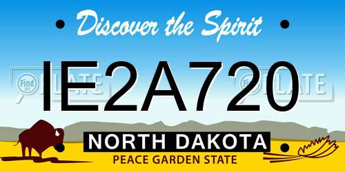 IE2A720 North Dakota License Plate