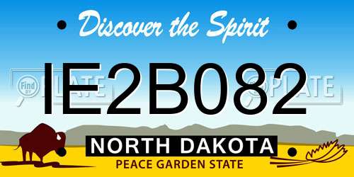 IE2B082 North Dakota License Plate