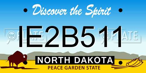 IE2B511 North Dakota License Plate
