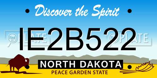 IE2B522 North Dakota License Plate