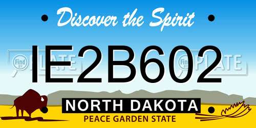 IE2B602 North Dakota License Plate