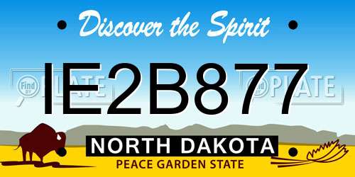 IE2B877 North Dakota License Plate