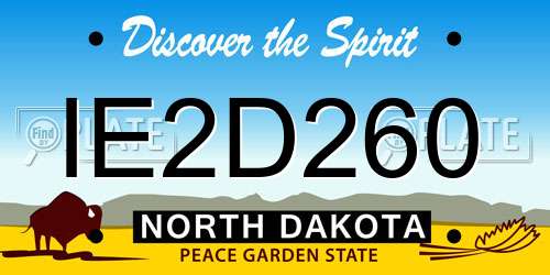 IE2D260 North Dakota License Plate