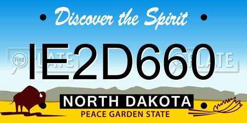 IE2D660 North Dakota License Plate