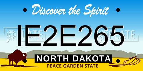 IE2E265 North Dakota License Plate