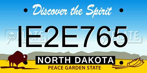 IE2E765 North Dakota License Plate