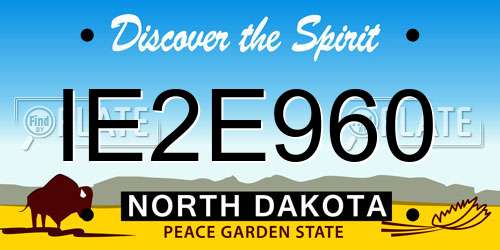IE2E960 North Dakota License Plate