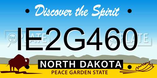 IE2G460 North Dakota License Plate