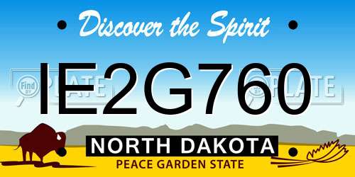 IE2G760 North Dakota License Plate