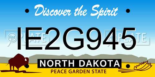 IE2G945 North Dakota License Plate
