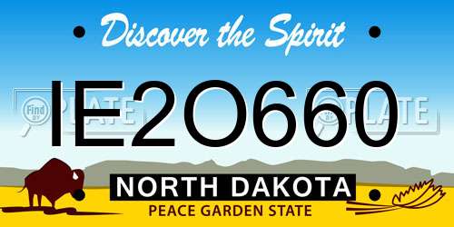 IE2O660 North Dakota License Plate
