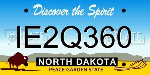IE2Q360 North Dakota License Plate