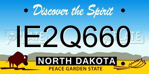 IE2Q660 North Dakota License Plate