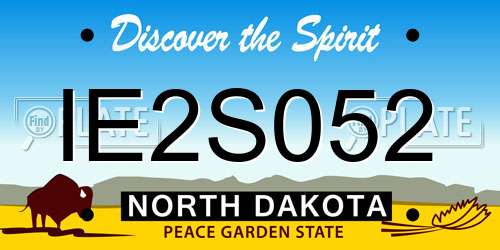 IE2S052 North Dakota License Plate