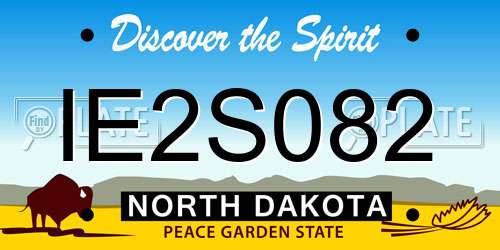 IE2S082 North Dakota License Plate