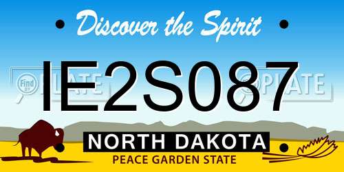 IE2S087 North Dakota License Plate