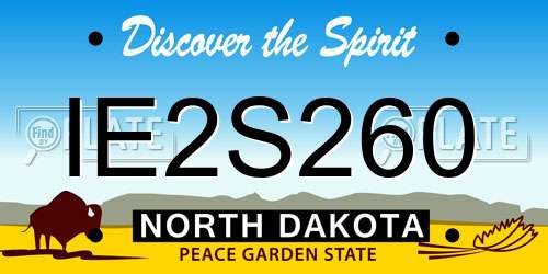 IE2S260 North Dakota License Plate