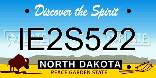 IE2S522 North Dakota License Plate