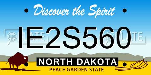 IE2S560 North Dakota License Plate