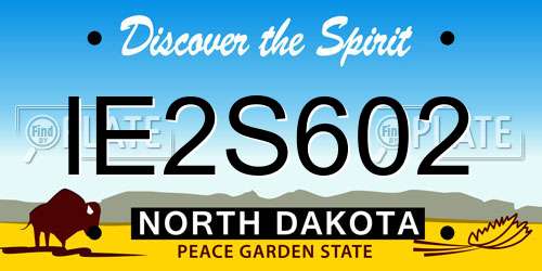 IE2S602 North Dakota License Plate