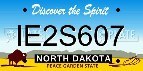 IE2S607 North Dakota License Plate