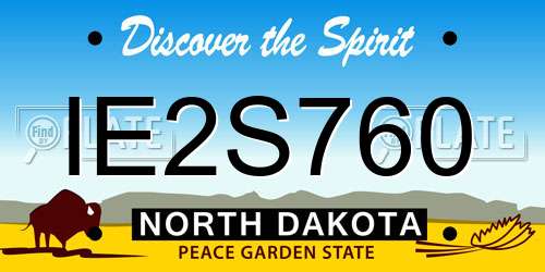 IE2S760 North Dakota License Plate