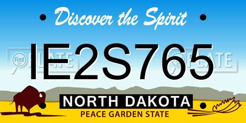 IE2S765 North Dakota License Plate