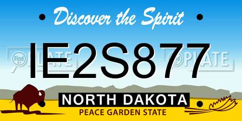 IE2S877 North Dakota License Plate