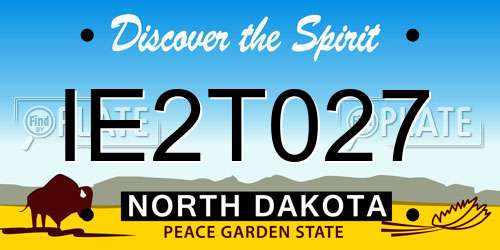 IE2T027 North Dakota License Plate