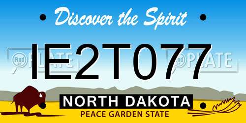 IE2T077 North Dakota License Plate