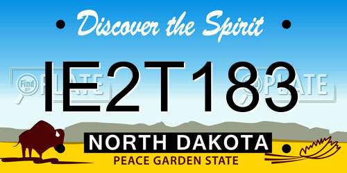 IE2T183 North Dakota License Plate