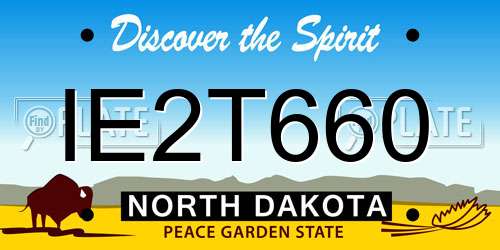 IE2T660 North Dakota License Plate