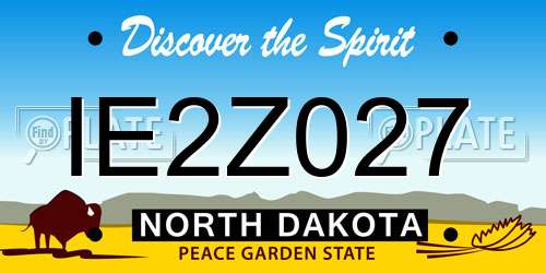 IE2Z027 North Dakota License Plate