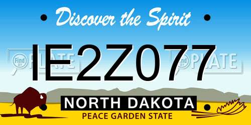 IE2Z077 North Dakota License Plate