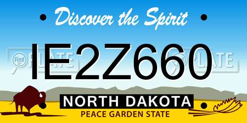 IE2Z660 North Dakota License Plate