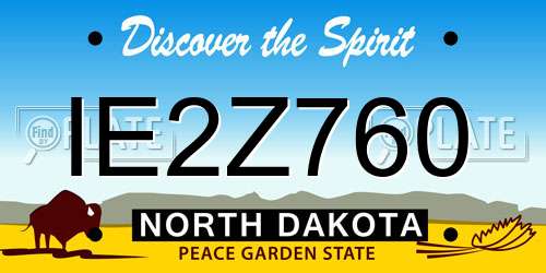 IE2Z760 North Dakota License Plate