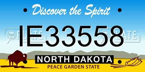 IE33558 North Dakota License Plate